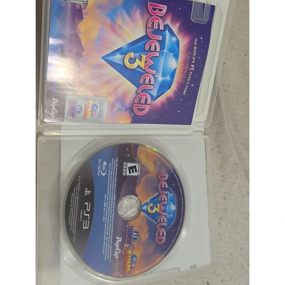 Bejeweled 3 Sony PlayStation 3 PS3 Game with Zuma and‎ Feeding Frenzy 2 PopCap
